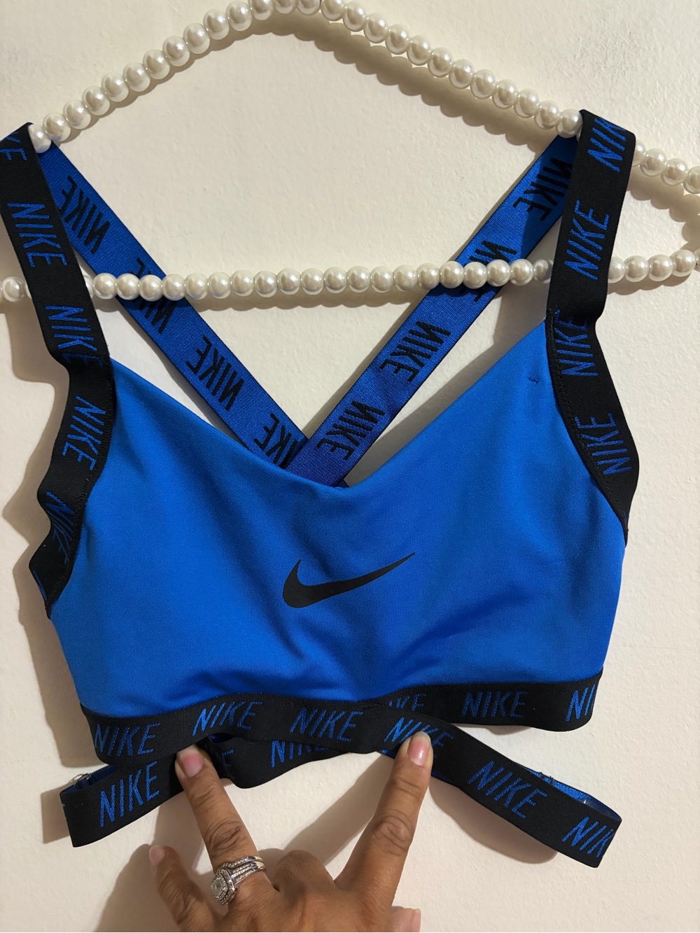 Nike Royal Blue Athletic Bra with Black Branded Band